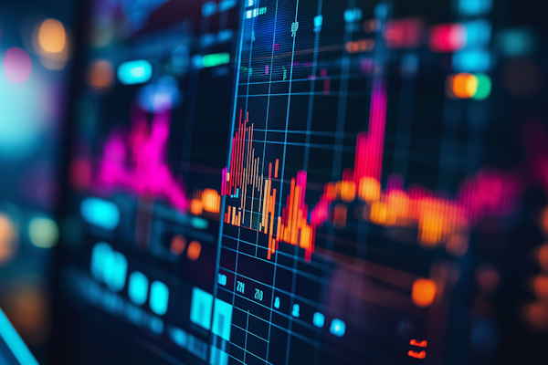 Financial dashboard showing successful investment portfolio growth and analytics